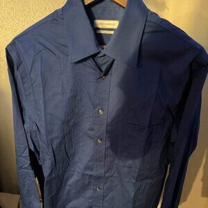 Joseph Abboud Blue Regular Fit Button Down Men's Tall 16 1/2